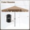 Costway 10 FT Patio Umbrella with Crank Tilt Adjustment Ruffles Vented Top 8 Ribs Beige/Brown/Gray/Blue/Red